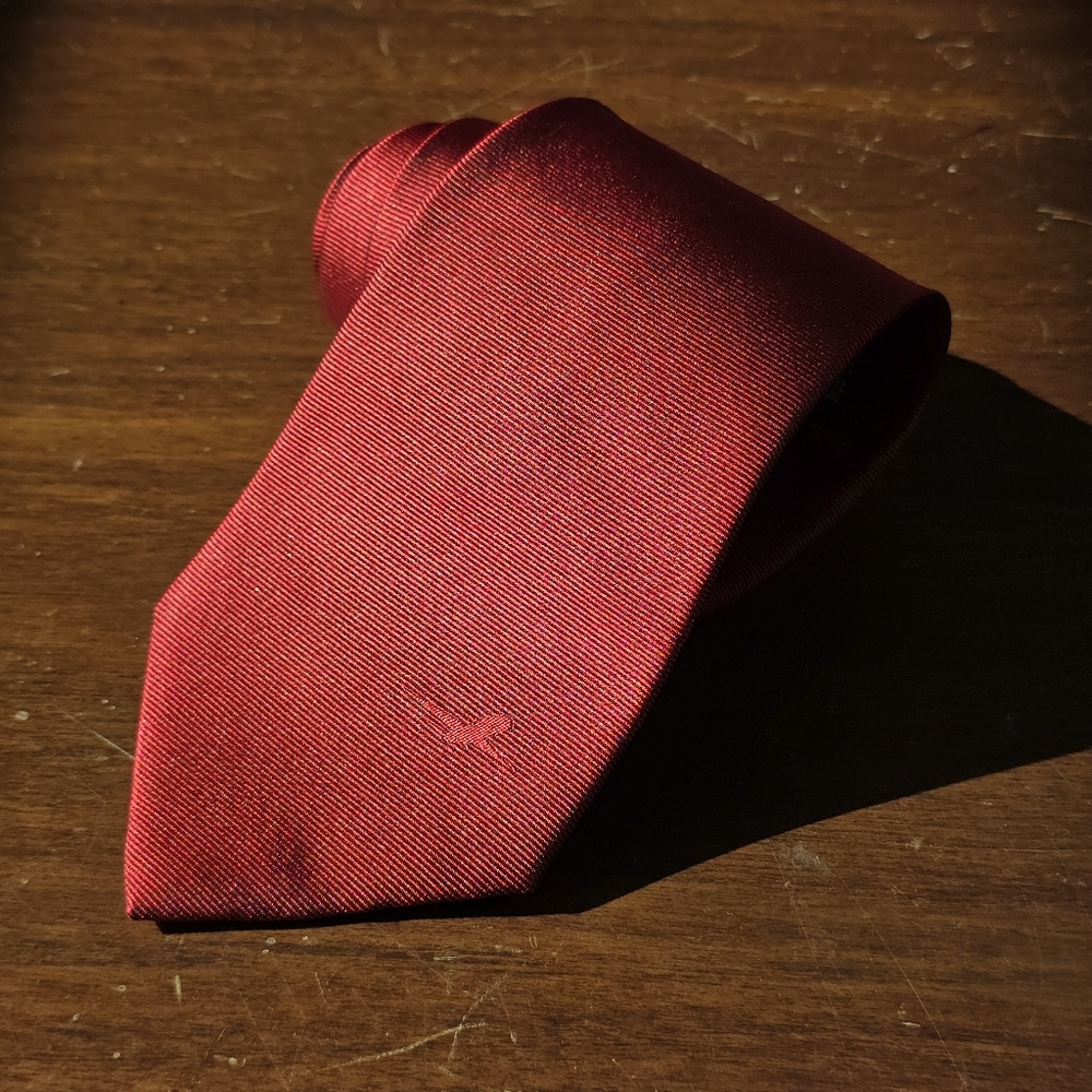 Airbus Men's Aviation Professional Repp Tie Horizontal Red Silk Made in France